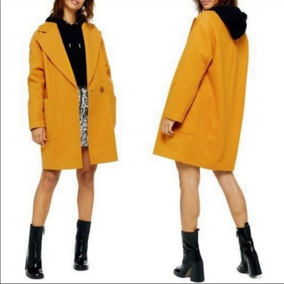 Topshop Jackets & Blazers - Topshop • Coat • Mustard Yellow • 2 • Oversized • Pockets • Winter • Fall